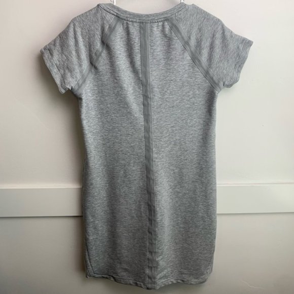 Athleta Heathered Gray Short Sleeve Sweatshirt Mini Dress - Picture 3 of 9